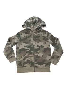Cat & Jack Boys' Camo Zip Hoodie - Green/Brown